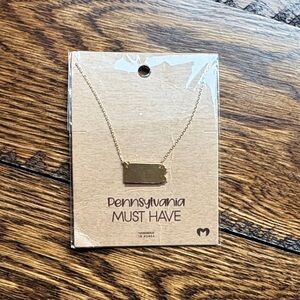 Dry Goods Gold Pennsylvania State Bar Necklace